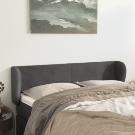 Cabecero de terciopelo gris oscuro 147x23x78/88 cm de vidaXL, Cabeceros y pies de cama - Ref: Foro24-3116913, Precio: 72,09 €...