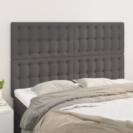 Cabeceros 4 unidades cuero sintético gris 72x5x78/88 cm de vidaXL, Cabeceros y pies de cama - Ref: Foro24-3116426, Precio: 10...