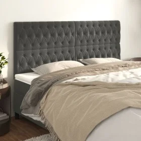 Kopfteile 4 Einheiten aus dunkelgrauem Samt 90x7x78/88 cm von vidaXL, Kopf- und Fußteile - Ref: Foro24-3116729, Preis: 123,93...