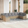 Conjunto de sofás de jardín 10 pcs Beige y Gris Claro en Sofás de exterior | Comprar online en Foru.es