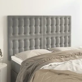Headboards 4 units light gray velvet 72x5x78/88 cm by vidaXL, Headboards and footboards - Ref: Foro24-3116814, Price: 122,14 ...