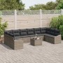 Conjunto de sofá de jardín 11 pcs Gris Claro ratán sintético en Sofás de exterior | Comprar online en Foru.es