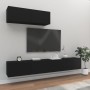 Set de muebles para TV 3 piezas madera contrachapada negro de vidaXL, Muebles TV - Ref: Foro24-3114479, Precio: 165,14 €, Des...