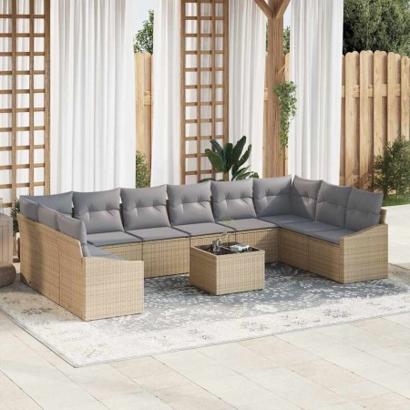 Conjunto de Comedor de Jardín 11 pcs Beige y Gris Claro en Sofás de exterior | Comprar online en Foru.es