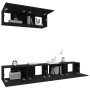 Set de muebles para TV 3 piezas madera contrachapada negro de vidaXL, Muebles TV - Ref: Foro24-3114479, Precio: 165,14 €, Des...