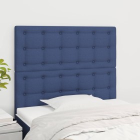 Cabeceros 2 unidades de tela azul 90x5x78/88 cm de vidaXL, Cabeceros y pies de cama - Ref: Foro24-3116754, Precio: 66,68 €, D...