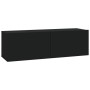 Set de muebles para TV 4 piezas madera contrachapada negro de vidaXL, Muebles TV - Ref: Foro24-3114535, Precio: 193,43 €, Des...