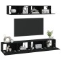 Set de muebles para TV 4 piezas madera contrachapada negro de vidaXL, Muebles TV - Ref: Foro24-3114535, Precio: 193,43 €, Des...