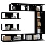 Set de muebles para TV 7 piezas madera contrachapada negro de vidaXL, Muebles TV - Ref: Foro24-3114559, Precio: 337,35 €, Des...