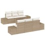 Conjunto de sofá de jardín 8 pcs Beige y Crema ratán sintético en Sofás de exterior | Comprar online en Foru.es