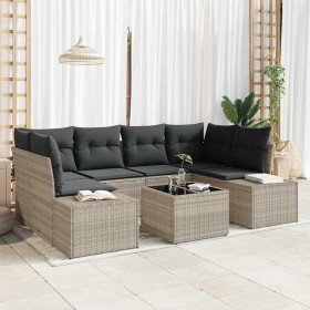 Conjunto de sofá de jardín 8 pcs Gris Claro y Gris Oscuro en Sofás de exterior | Comprar online en Foru.es