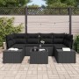 Conjunto de sofá de jardín 8 pcs Negro ratán sintético en Sofás de exterior | Comprar online en Foru.es