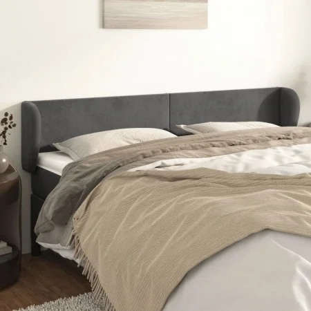 Kopfteil aus dunkelgrauem Samt, 183 x 23 x 78/88 cm von vidaXL, Kopf- und Fußteile - Ref: Foro24-3116925, Preis: 67,80 €, Rab...