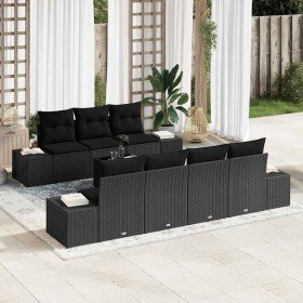 Conjunto de sofá de jardín 8 pcs Negro ratán sintético en Sofás de exterior | Comprar online en Foru.es