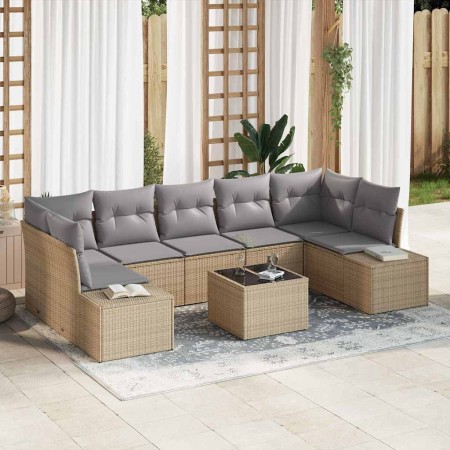 Conjunto de sofá de jardín 8 pcs Beige y gris ratán sintético en Sofás de exterior | Comprar online en Foru.es