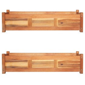 Arriates elevados de jardín 2 pzas madera acacia 100x30x25 cm en Macetas y jardineras | Comprar online en Foru.es