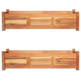 Arriates elevados de jardín 2 pzas madera acacia 100x30x25 cm en Macetas y jardineras | Comprar online en Foru.es