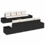 Conjunto de sofá de jardín 8 pcs Negro y crema ratán sintético en Sofás de exterior | Comprar online en Foru.es