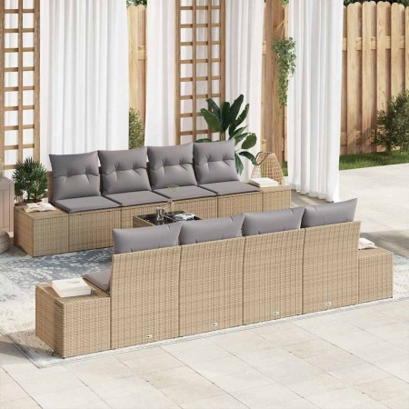 Conjunto de sofá de jardín 8 pcs Beige y gris ratán sintético en Sofás de exterior | Comprar online en Foru.es