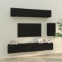Set de muebles para TV 6 piezas madera contrachapada negro de vidaXL, Muebles TV - Ref: Foro24-3114615, Precio: 217,97 €, Des...