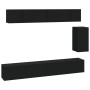 Set de muebles para TV 6 piezas madera contrachapada negro de vidaXL, Muebles TV - Ref: Foro24-3114615, Precio: 217,97 €, Des...