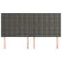 Cabeceros 4 unidades de terciopelo gris oscuro 90x5x78/88 cm de vidaXL, Cabeceros y pies de cama - Ref: Foro24-3116827, Preci...