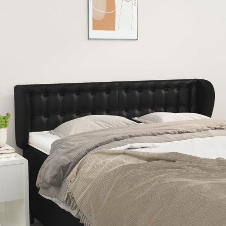 Cabecero de cuero sintético negro 147x23x78/88 cm de vidaXL, Cabeceros y pies de cama - Ref: Foro24-3117234, Precio: 73,96 €,...