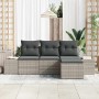 Conjunto de sofá de jardín 4 pcs Gris Claro ratán sintético en Sofás de exterior | Comprar online en Foru.es