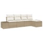 Conjunto de sofá de jardín 5 pcs Beige y Crema ratán sintético en Sofás de exterior | Comprar online en Foru.es
