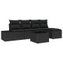 Conjunto de sofá de jardín 5 pcs Negro ratán sintético en Sofás de exterior | Comprar online en Foru.es