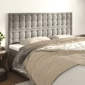 Kopfteile 4 Einheiten aus hellgrauem Samt 90x5x78/88 cm von vidaXL, Kopf- und Fußteile - Ref: Foro24-3116826, Preis: 109,59 €...