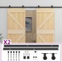 Puerta corredera con herrajes madera maciza de pino 80x210 cm en Puertas | Comprar online en Foru.es