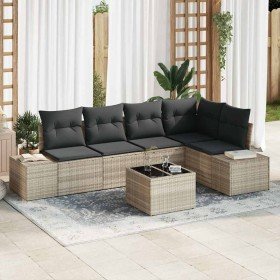 Conjunto de sofá de jardín con cojín 6 pcs Gris Claro en Sofás de exterior | Comprar online en Foru.es