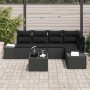 Conjunto de sofá de jardín con cojín 6 pcs Negro en Sofás de exterior | Comprar online en Foru.es
