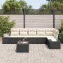 Conjunto de sofá de jardín 7 pcs Marrón y crema ratán sintético en Sofás de exterior | Comprar online en Foru.es