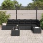 Conjunto de sofá de jardín 7 pcs Negro ratán sintético en Sofás de exterior | Comprar online en Foru.es