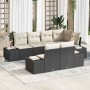 Conjunto de sofás de jardín 7 pcs Negro y crema ratán sintético en Sofás de exterior | Comprar online en Foru.es