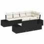 Conjunto de sofás de jardín 7 pcs Negro y crema ratán sintético en Sofás de exterior | Comprar online en Foru.es