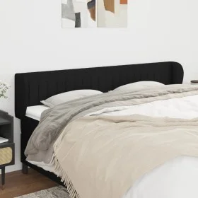 Cabecero de tela negro 163x23x78/88 cm de vidaXL, Cabeceros y pies de cama - Ref: Foro24-3117390, Precio: 72,85 €, Descuento: %