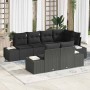 Conjunto de sofás de jardín 7 pcs Negro ratán sintético en Sofás de exterior | Comprar online en Foru.es