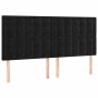 Cabeceros 4 unidades de terciopelo negro 90x5x78/88 cm de vidaXL, Cabeceros y pies de cama - Ref: Foro24-3116828, Precio: 112...