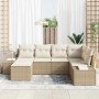 Conjunto de sofá de jardín 6 pcs Beige y Crema ratán sintético en Sofás de exterior | Comprar online en Foru.es
