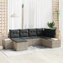 Conjunto de sofá de jardín 6 pcs Gris Claro ratán sintético en Sofás de exterior | Comprar online en Foru.es
