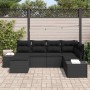 Conjunto de sofá de jardín 6 pcs Negro ratán sintético en Sofás de exterior | Comprar online en Foru.es