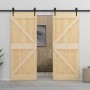 Puerta corredera con herrajes madera maciza de pino 90x210 cm en Puertas | Comprar online en Foru.es