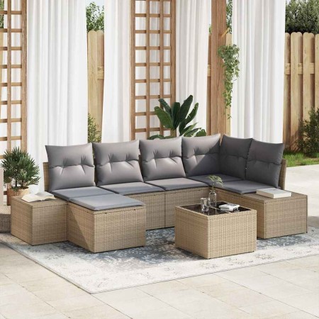 Conjunto de sofá de jardín con cojín 6 pcs Beige y Gris Claro en Sofás de exterior | Comprar online en Foru.es