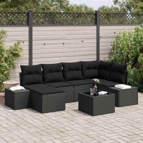 Conjunto de sofá de jardín 6 pcs Negro ratán sintético en Sofás de exterior | Comprar online en Foru.es