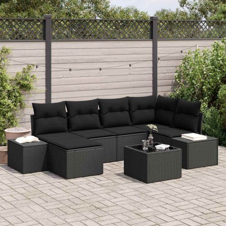 Conjunto de sofá de jardín 6 pcs Negro ratán sintético en Sofás de exterior | Comprar online en Foru.es
