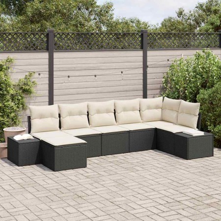 Conjunto de sofá de jardín 7 pcs Negro ratán sintético en Sofás de exterior | Comprar online en Foru.es