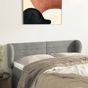 Hellgraues Samtkopfteil 147x23x78/88 cm von vidaXL, Kopf- und Fußteile - Ref: Foro24-3117332, Preis: 62,15 €, Rabatt: %